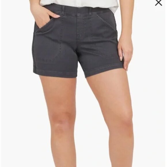 SPANX Grey Stretch Twill 6" Shorts Size S - Picture 2 of 11